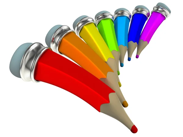 Crayons de couleur. Dessin animé 3D . Images De Stock Libres De Droits