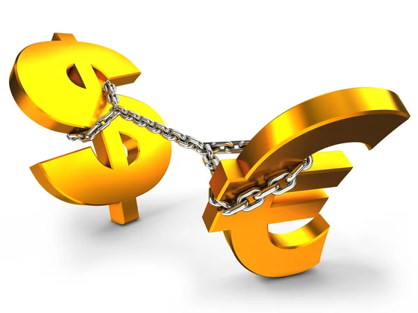 Доллар против евро Лицензионные Стоковые Изображения