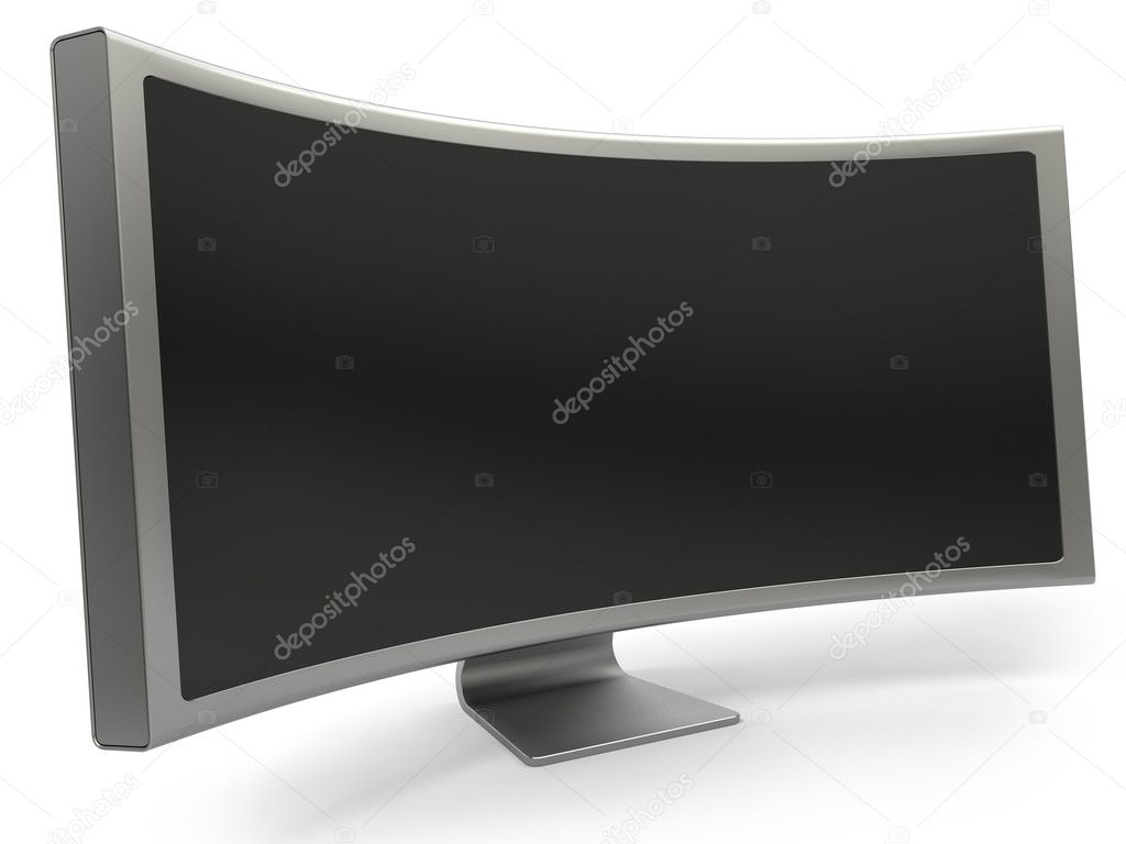 Curved blank LCD computer monitor