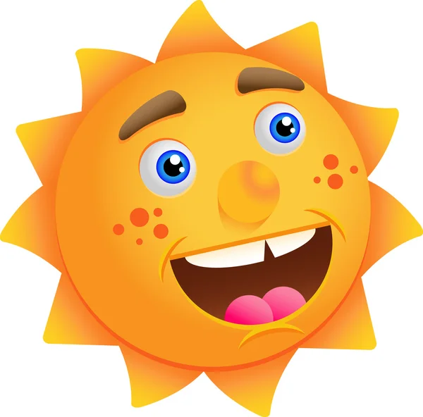 Смешное мультяшное солнце — стоковый вектор