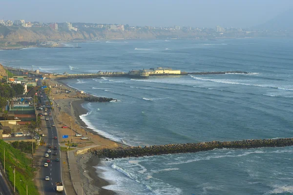 Miraflores Beach Road, Lima — Stock Photo, Image