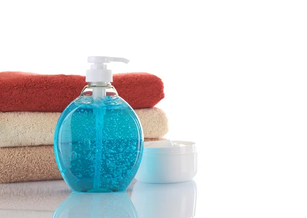 蓝色液体肥皂 — 图库照片