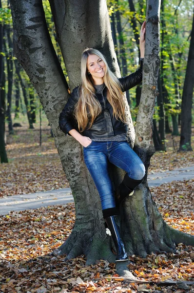 stock image Beautiful autumn lady