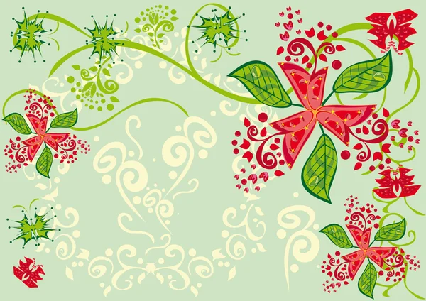 Αφηρημένο floral στολίδι. εικονογράφηση. — Διανυσματικό Αρχείο