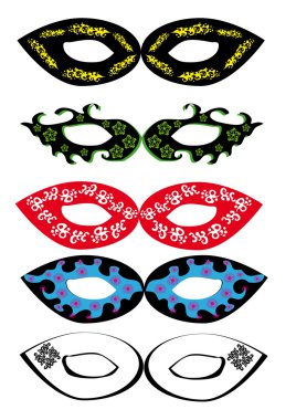 Set of carnival masks clipart