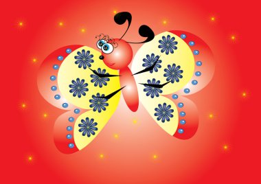 cartoon butterfly on isolated background clipart