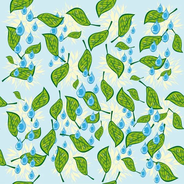 Patrón abstracto con hojas — Archivo Imágenes Vectoriales