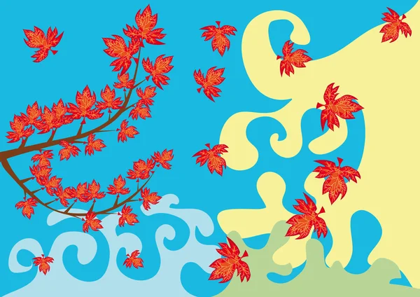 Hintergrund mit Herbstlaub — Stockvektor