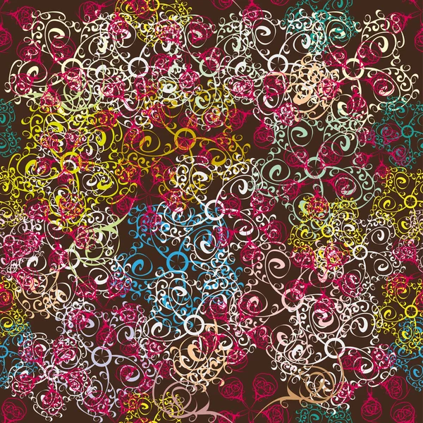 Patrón con flores abstractas — Archivo Imágenes Vectoriales