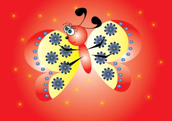 Papillon dessin animé sur fond isolé — Image vectorielle