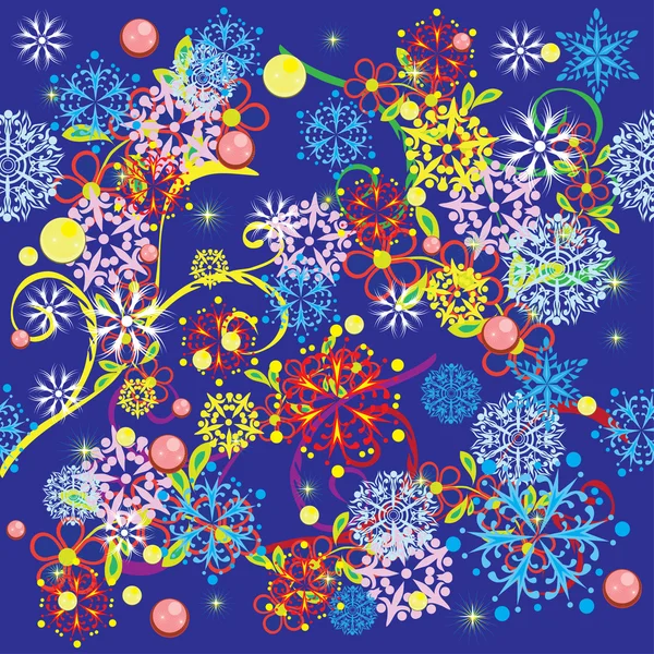 Абстрактный рисунок с цветами — стоковый вектор