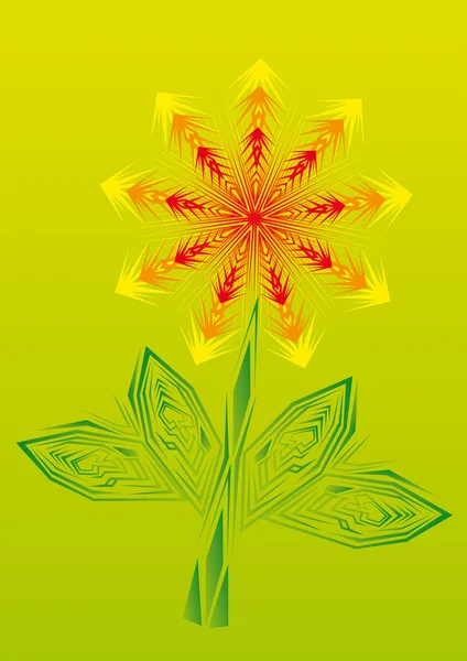 Золотой цветок огня на изолированном фоне . — стоковый вектор