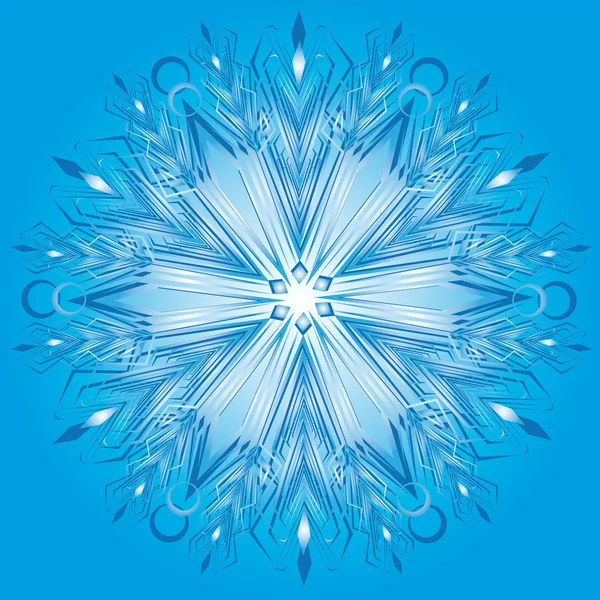 Vektor Schneeflocke auf blauem Hintergrund — Stockvektor