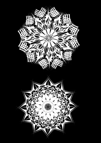 Flocon de neige vectoriel sur fond noir — Image vectorielle
