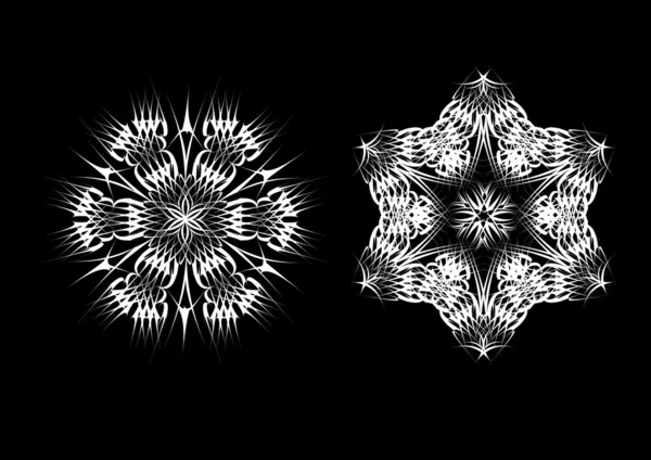Vector snowflake on a black background — Stock Vector