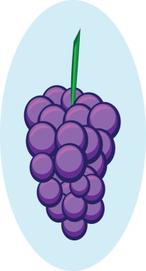 Abstract dark blue grapes on isolated background