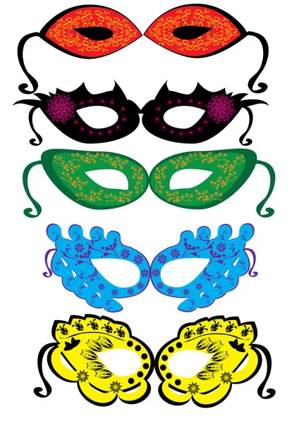 Set of carnival masks — Stock Vector