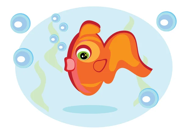Cartoon fish on isolated background — Stock Vector
