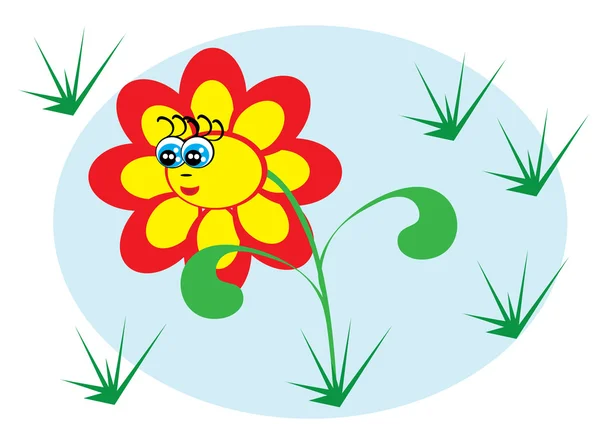 Cartoon flower on isolated background — Stock Vector