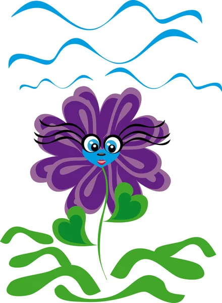 Cartoon flower on isolated background — Stock Vector