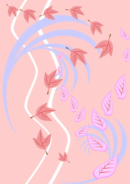 Cadre abstrait avec feuilles — Image vectorielle