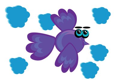 cartoon bird on isolated background clipart