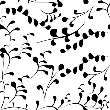 backround with ornate black plant clipart