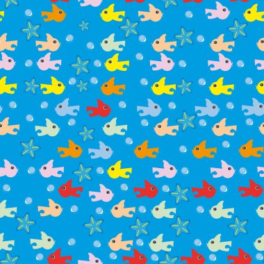 Abstract underwater background with small fishes clipart