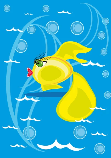 Peixes desenhos animados em fundo isolado — Vetor de Stock