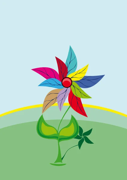 Blume auf isoliertem Hintergrund — Stockvektor