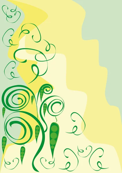 グリーン ピースと抽象的な飾り — ストックベクタ
