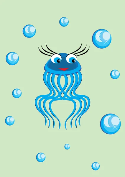 Маленькая смешная медуза — стоковый вектор