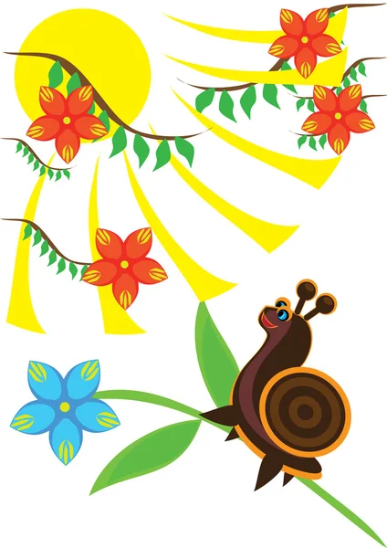 小可笑蜗牛 — 图库矢量图片