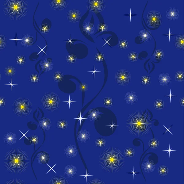 Night sky with bright stars — Stock Vector