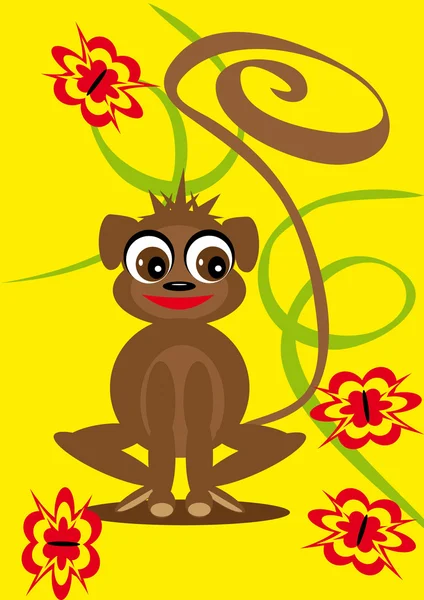 small animation monkey on the isolated background