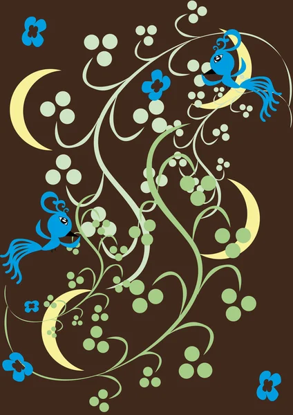 Cadre avec des papillons et des fleurs — Image vectorielle