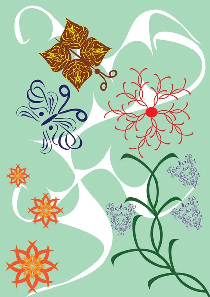 Abstrakte florale Ornamente — Stockvektor