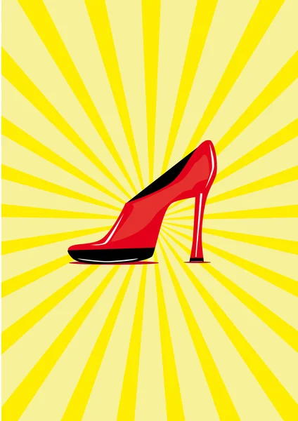Red shoe on the isolated background — Stock Vector