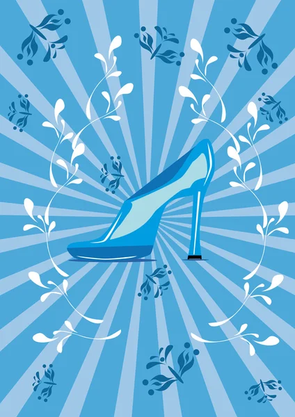 Zapato azul en el fondo aislado — Archivo Imágenes Vectoriales