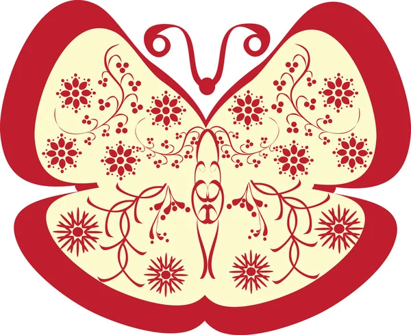 Mariposa sobre fondo aislado — Archivo Imágenes Vectoriales