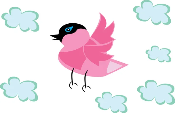 Cartoon vogel op geïsoleerde achtergrond — Stockvector