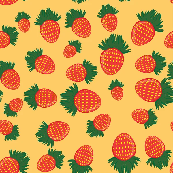 Structure sans couture avec une fraise — Image vectorielle