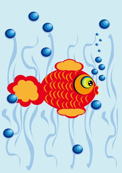 卡通鱼隔离背景上 — 图库矢量图片