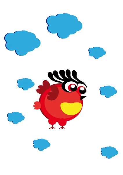 Cartoon bird on isolated background — Stock Vector