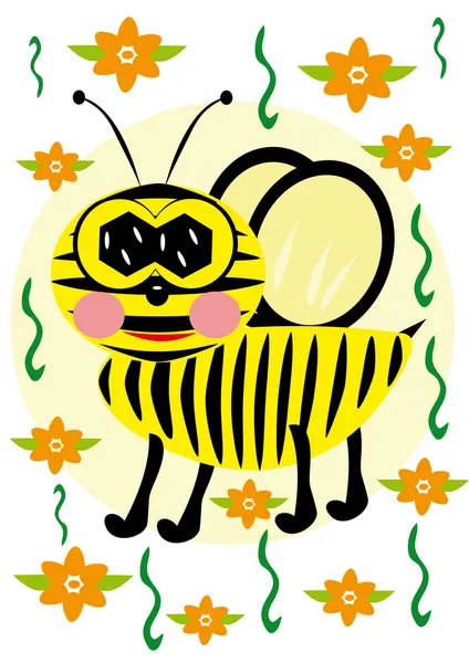 蜜蜂是飞 — 图库矢量图片