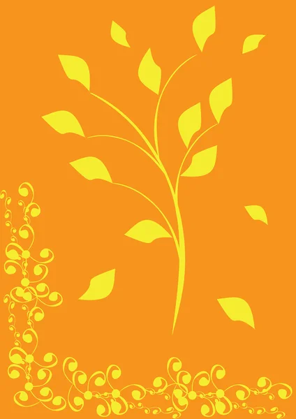 Озил с осенними листьями — стоковый вектор