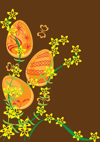 Sfondo con uova di Pasqua — Vettoriale Stock