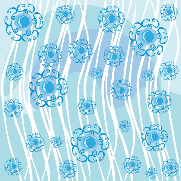 Αφηρημένη μπλε backround με λουλούδια — Διανυσματικό Αρχείο