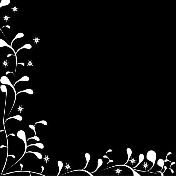 Cadre avec plante blanche ornée — Image vectorielle