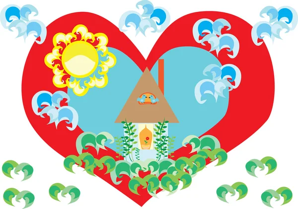 Amor a un hogar nativo — Archivo Imágenes Vectoriales